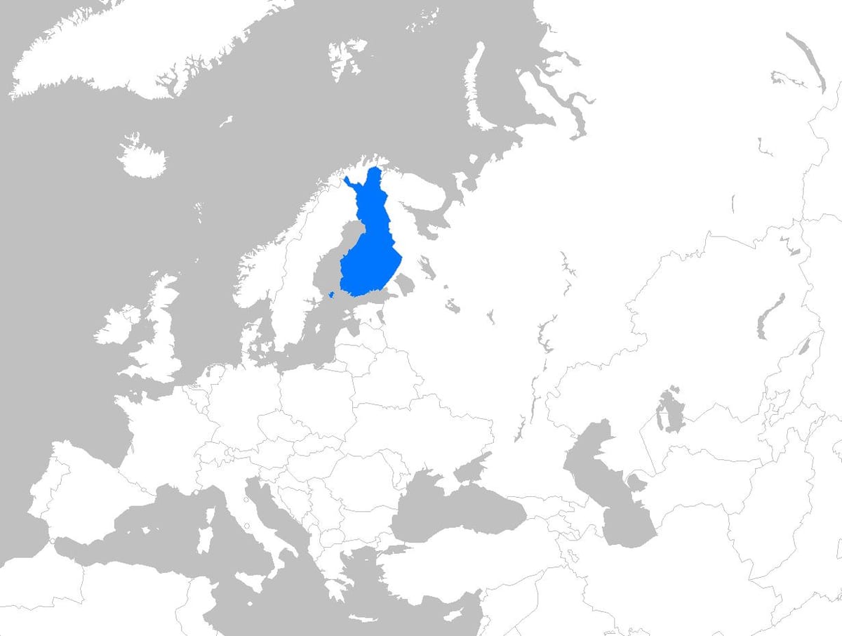 A finlândia no mapa da europa