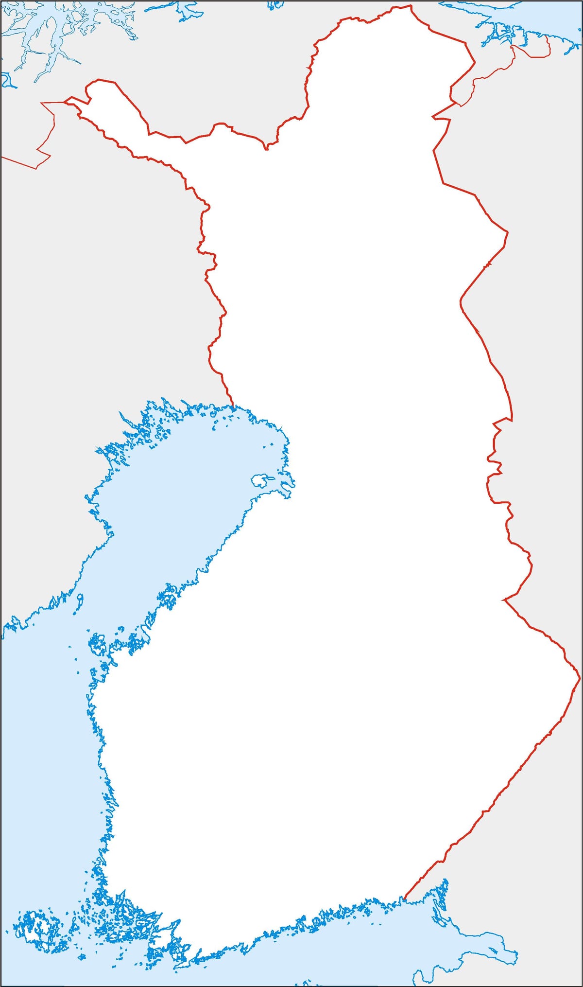 mapa em branco da Finlândia