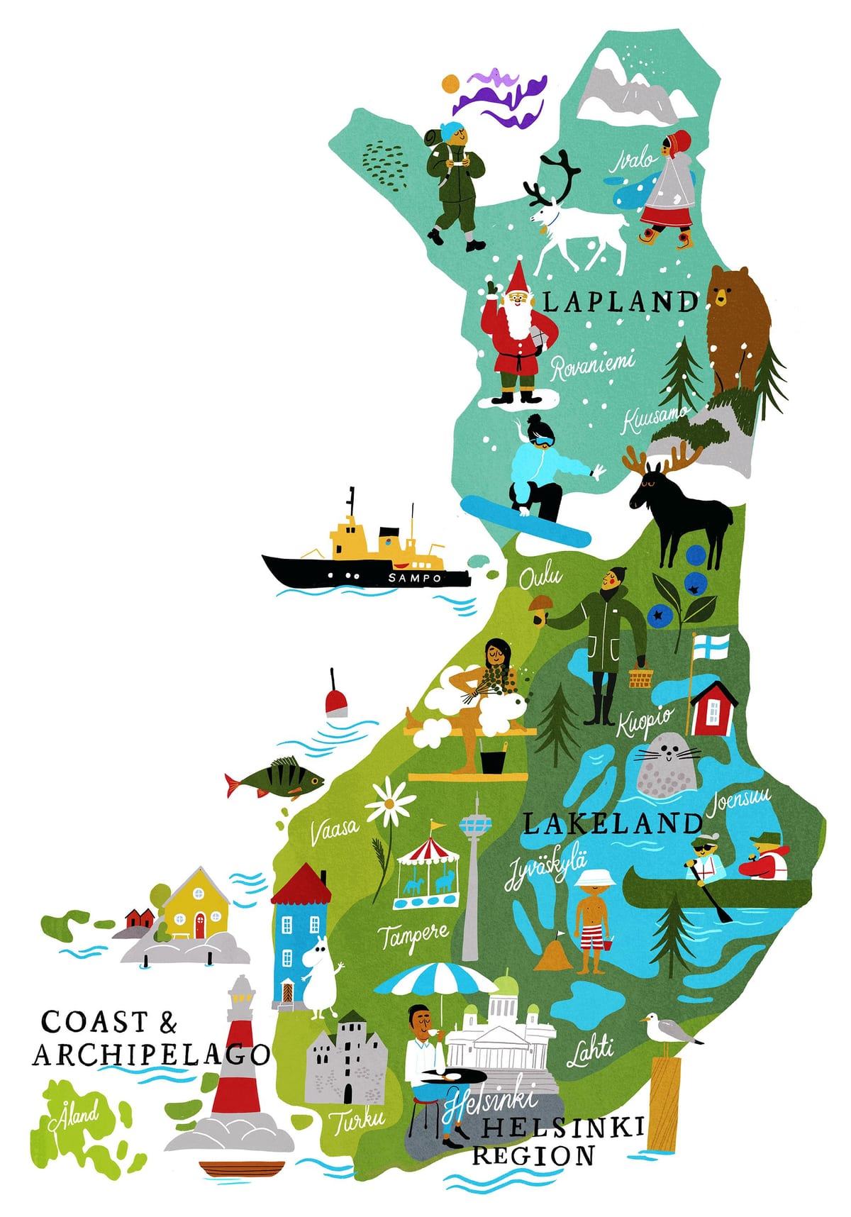 Finlândia mapa de viagens
