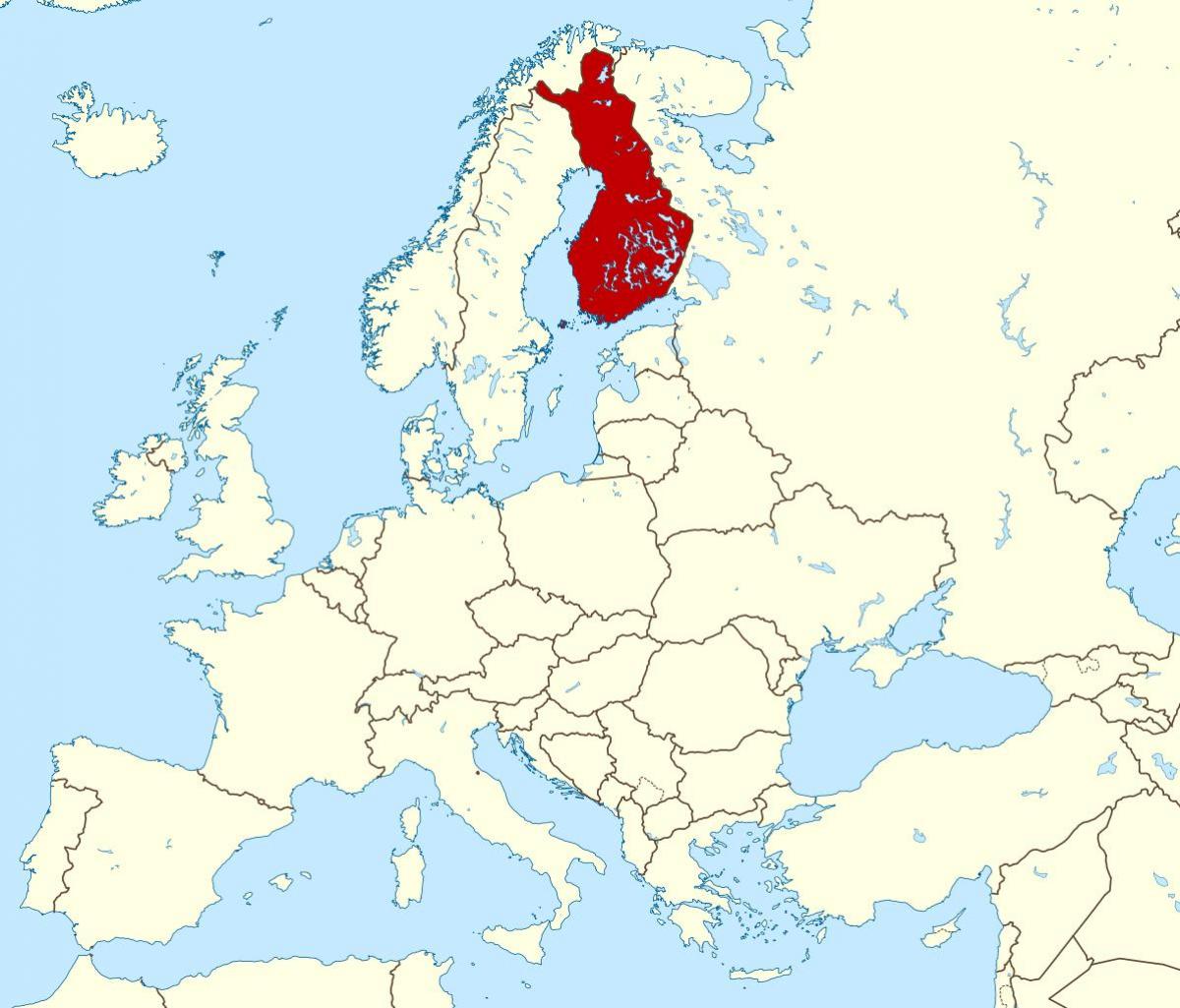 mapa mostrando a Finlândia