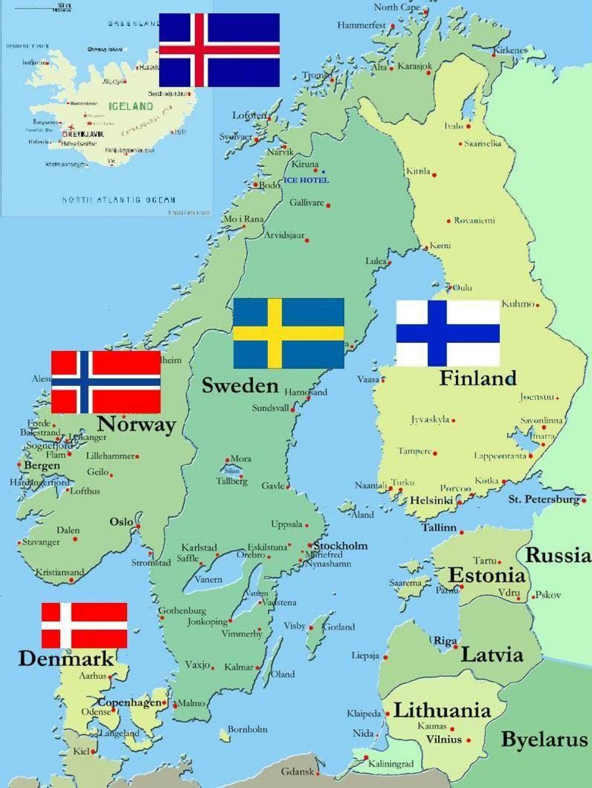 A finlândia no mapa do mundo