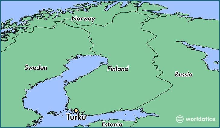 Mapa de turku, Finlândia