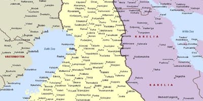 Finlândia mapa com cidades
