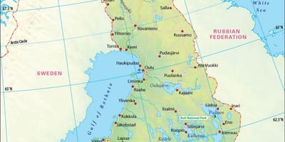 Mapa da Finlândia geografia