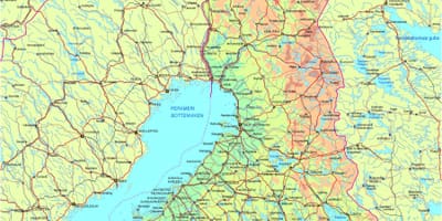 Mapa da Finlândia estrada