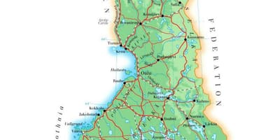 Mapa da Finlândia elevação