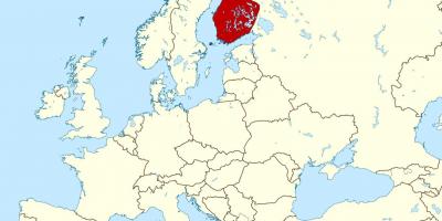 Mapa mostrando a Finlândia