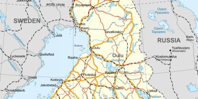 Mapa político da Finlândia